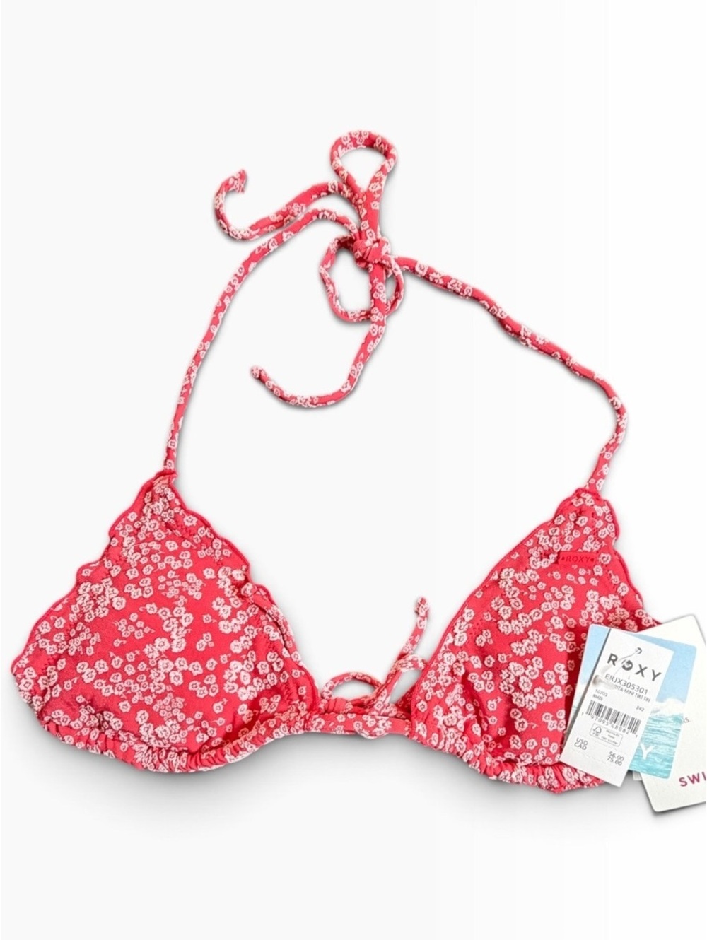 ROXY margarita mini tiki triangle string bikini swim top $56 NWT